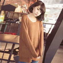 Women Warm Casual Round Neck Long Sleeve Knitted Sweater Loose Knitwear Pullovers SM6