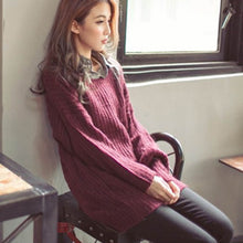 Women Warm Casual Round Neck Long Sleeve Knitted Sweater Loose Knitwear Pullovers SM6