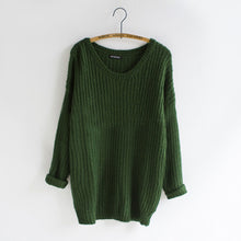 Women Warm Casual Round Neck Long Sleeve Knitted Sweater Loose Knitwear Pullovers SM6