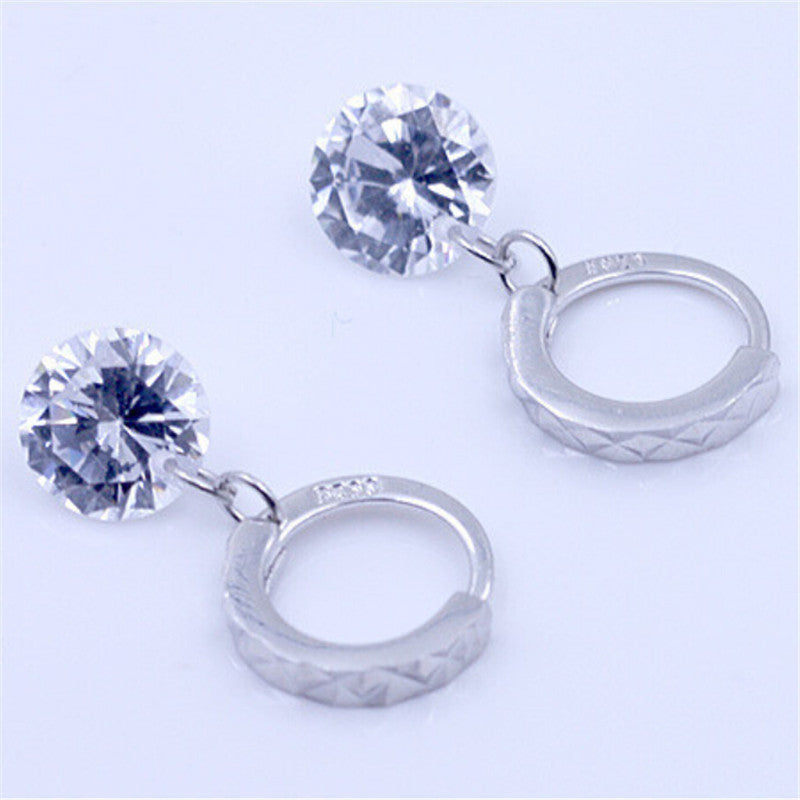 Women Water drop teardrop Earring Crystal zircon eardrop ear pendant gift long imitation diamond Stud Earrings SM6