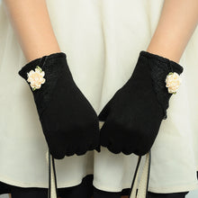 Women Warm Cotton Touch Screen Glove Bow Flower Lace Wrist Gloves Mittens New SM6