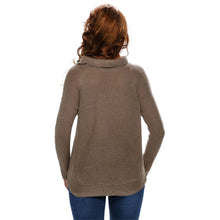 Women's Turtleneck Sweaters And Pullovers Woman Side Zipper Vintage Knitted Sweater Lady Warm Jumpers BlackCoffee SM6