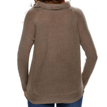 Women's Turtleneck Sweaters And Pullovers Woman Side Zipper Vintage Knitted Sweater Lady Warm Jumpers BlackCoffee SM6