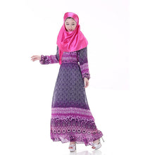 Women's Floral Chiffon Kaftan Abaya Jilbab Islamic Muslim Long Sleeve Maxi Dress PY3 SM6