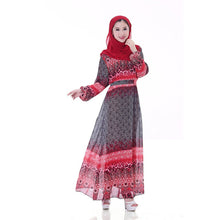 Women's Floral Chiffon Kaftan Abaya Jilbab Islamic Muslim Long Sleeve Maxi Dress PY3 SM6