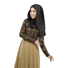 Women's Lace Long Sleeve Party Maxi Embroidery Dress Abaya Islamic Muslim Wear PY3 SM6
