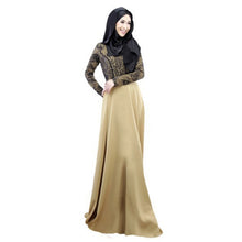 Women's Lace Long Sleeve Party Maxi Embroidery Dress Abaya Islamic Muslim Wear PY3 SM6