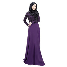 Women's Lace Long Sleeve Party Maxi Embroidery Dress Abaya Islamic Muslim Wear PY3 SM6