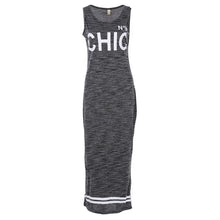 Women's S Sexy Slim Fit Casual Bodycon Dress Letter Print Beach Maxi Dress Vestidos De Festa SM6