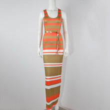 Women's Boho Long Maxi Dress Sleeveless O Neck Evening Party Beach Striped Dresses Sundress PY3 SM6