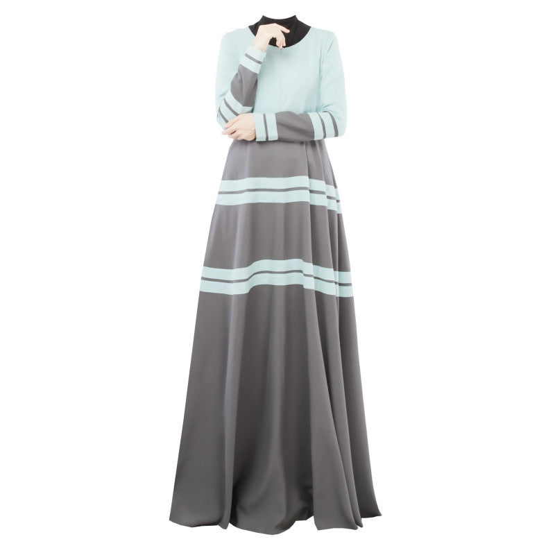 Women's Vintage Kaftan Abaya Jilbab Islamic Muslim Long Sleeve Maxi Dress PY3 SM6