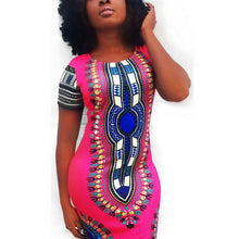 Womens African Printed Cocktail Party Shift Dresses Fashion Bodycon Dress S-XL SM6