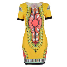 Womens African Printed Cocktail Party Shift Dresses Fashion Bodycon Dress S-XL SM6
