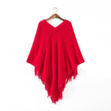 Womens Fringed Tassels Bat Sleeve Pullover Jumper Knit Sweaters Top Poncho ShawlSM6