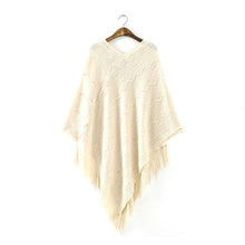 Womens Fringed Tassels Bat Sleeve Pullover Jumper Knit Sweaters Top Poncho ShawlSM6