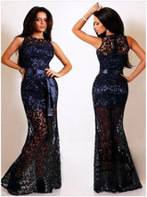 White Long Lace Dress Floor Length Prom Ball Dress Long Lace Sleeveless Party Dresses Elegant  Long SM6