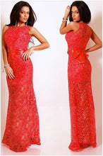 White Long Lace Dress Floor Length Prom Ball Dress Long Lace Sleeveless Party Dresses Elegant  Long SM6