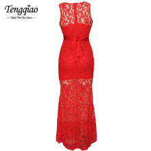 White Long Lace Dress Floor Length Prom Ball Dress Long Lace Sleeveless Party Dresses Elegant  Long SM6