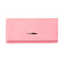 Womens Wallets And Purses Candy Color Pure Long Purse With Credit Card Holder PU Leather Billetera Mujer Pink Carteira Mujer SM6