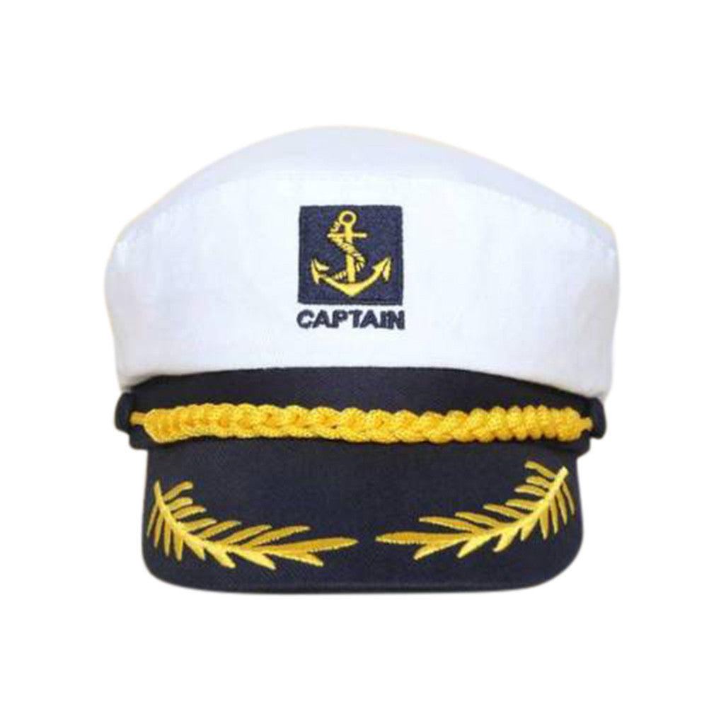 Yacht Captain Navy Marine Skipper Ship Sailor Military Nautical Hat Cap White SM6