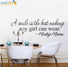 a smile is the best makeup home decor creative wall decals ZooYoo8129 decorative adesivo de parede removable vinyl wall stickers SM6