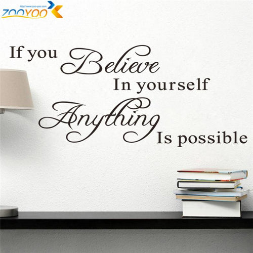 believe in yourself home decor creative quote wall decal zooyoo8037 decorative adesivo de parede removable vinyl wall sticker SM6