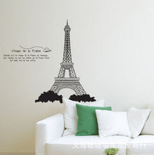 black The Eiffel Tower, the bedroom wall stickers in the background Three generations of environmental removable wall stickers SM6