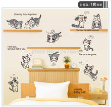 cats/set Child's Sweet Home wall sticker Lovely Baby Cats wall stickers Cat sticker DIY home decor decoration Wall Decal 7054 SM6