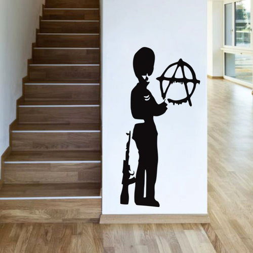character Gun  NEW Bedroom Living Room Backdrop Removable Waterproof Vinyl wallpaper home decoration wall sticker SM6