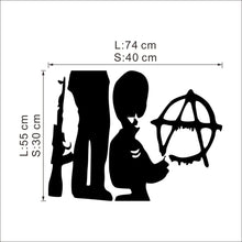 character Gun  NEW Bedroom Living Room Backdrop Removable Waterproof Vinyl wallpaper home decoration wall sticker SM6