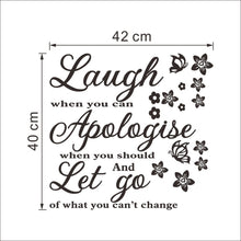 characters "Laugh let go"  NEW Bedroom Living Room Backdrop Removable Waterproof Vinyl home decoration wall sticker art SM6