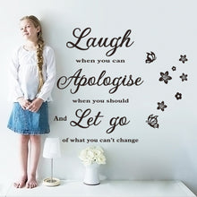characters "Laugh let go"  NEW Bedroom Living Room Backdrop Removable Waterproof Vinyl home decoration wall sticker art SM6