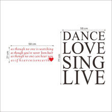 characters "love"  NEW Bedroom Living Room Backdrop Removable Waterproof Vinyl love home decoration wall sticker SM6