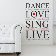 characters "love"  NEW Bedroom Living Room Backdrop Removable Waterproof Vinyl love home decoration wall sticker SM6