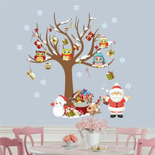 christmas wall stickers room decor cartoon tree snowman Santa Claus Reindeer mural art home decals xmas posters 1222. SM6