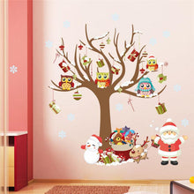 christmas wall stickers room decor cartoon tree snowman Santa Claus Reindeer mural art home decals xmas posters 1222. SM6