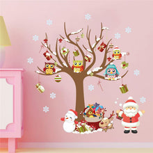 christmas wall stickers room decor cartoon tree snowman Santa Claus Reindeer mural art home decals xmas posters 1222. SM6