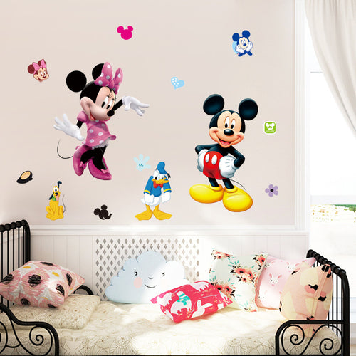 classical mouse cartoon Wall Stickers for kids room decorations movie wall art removable pvc comic animal decals zooyoo1437 SM6