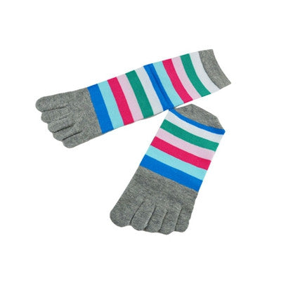 colorful women soft toe socks kawaii candy sweat color of sock novelty five fingers calzini donna patchwork funny socks #598 SM6