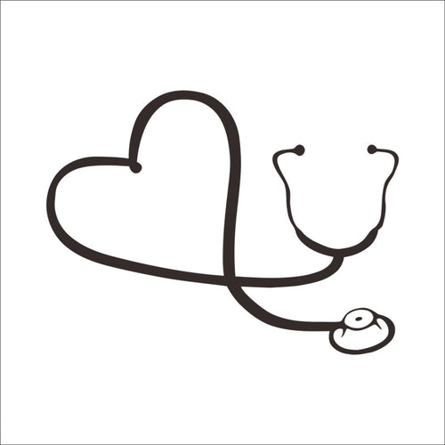 creative Love Heart Stethoscope computer laptop wall sticker home decor doctor hospital office decoration car decals Cool Gift SM6