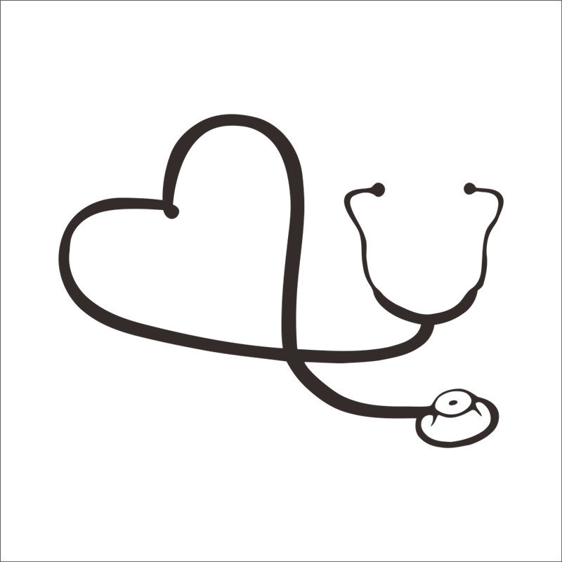 creative Love Heart Stethoscope computer laptop wall sticker home decor doctor hospital office decoration car decals Cool Gift SM6