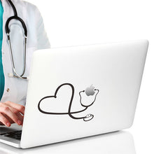 creative Love Heart Stethoscope computer laptop wall sticker home decor doctor hospital office decoration car decals Cool Gift SM6