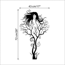 creative sexy girl fairy branch wall decals for bedroom removable home decoration tree stickers diy vinyl art black SM6