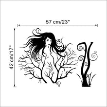 creative sexy girl fairy branch wall decals for bedroom removable home decoration tree stickers diy vinyl art black SM6