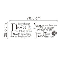dance as though no one is watching love quote wall decals zooyoo2008 removable pvc wall stickers home decor bedroom diy wall art SM6