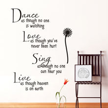 dance as though no one is watching love quote wall decals zooyoo2008 removable pvc wall stickers home decor bedroom diy wall art SM6