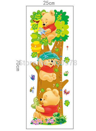 decorate children room Trees And Bear Pattern Removable Wall Stickers Height Measure For Kids Room Wall Decal Home Decals LM2001 SM6