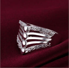 sterling silver jewelry Silver Plated Rings charm woman wedding Heart crystal Rings  SM6