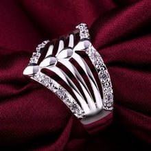 sterling silver jewelry Silver Plated Rings charm woman wedding Heart crystal Rings  SM6