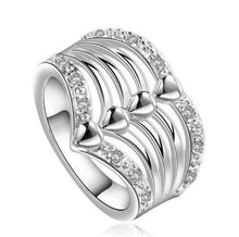 sterling silver jewelry Silver Plated Rings charm woman wedding Heart crystal Rings  SM6